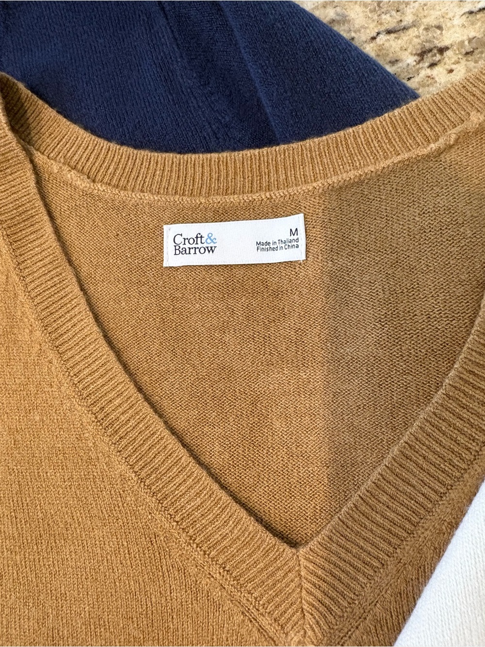 croft & barrow V-Neck Sweater Set in Navy, Camel, Ivory - Picture 10 of 16